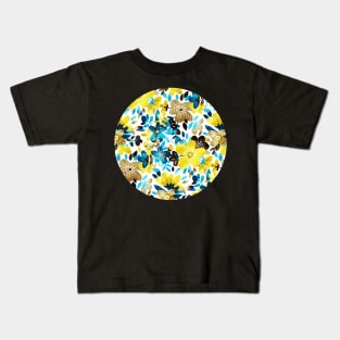 Happy Yellow Flower Collage Kids T-Shirt